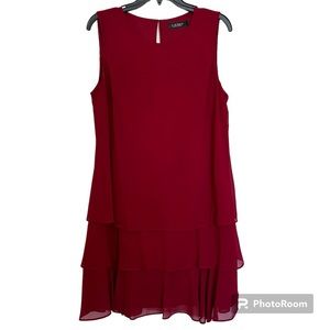 Lauren Ralph Lauren Women's Dress, size 10, Red, sleeveless, tiered